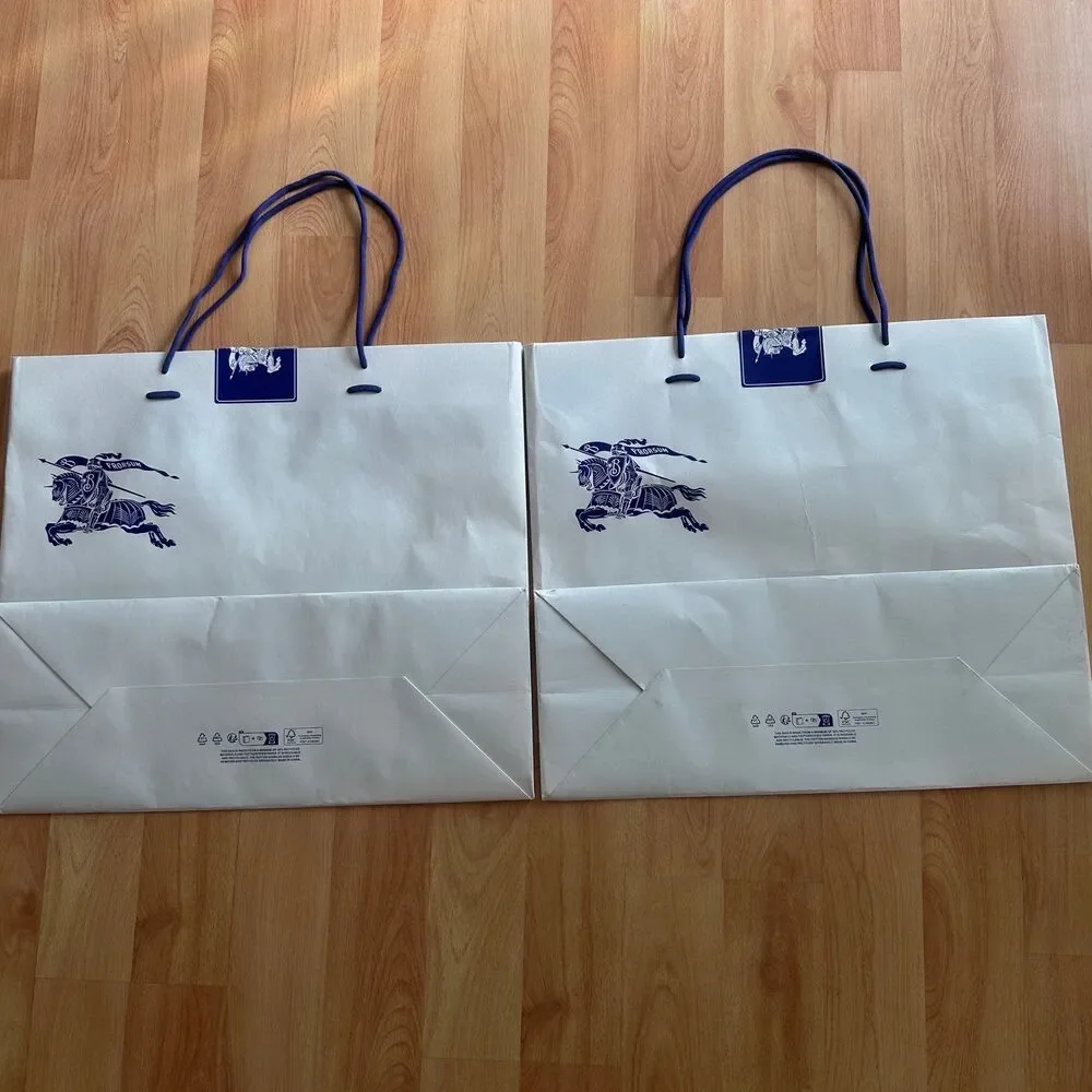 Burberry Paper Shopping Gift Bag Bundle - x2 X large 21.25